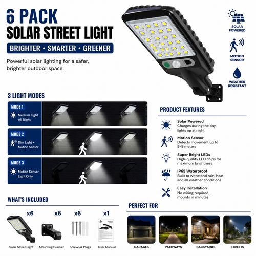 EverReady SA™ SolarGuard Motion Security Lights (6 Pack)